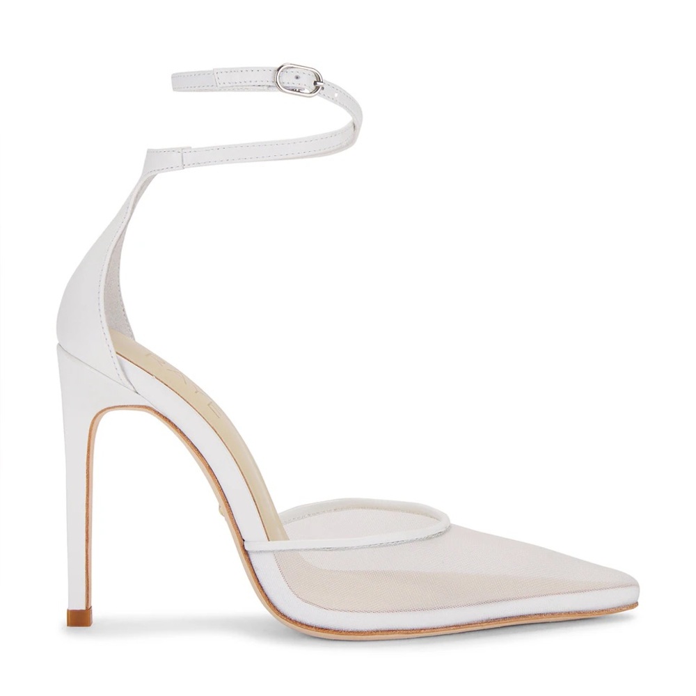$168 Revolve RAYE White Ankle Strap Mesh Heels